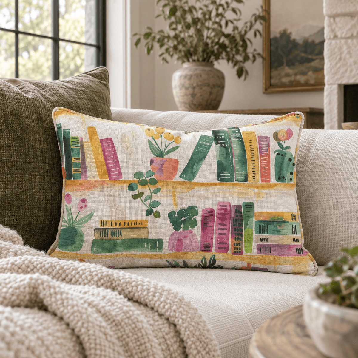 Shelfie Throw Pillow - Lemon Park