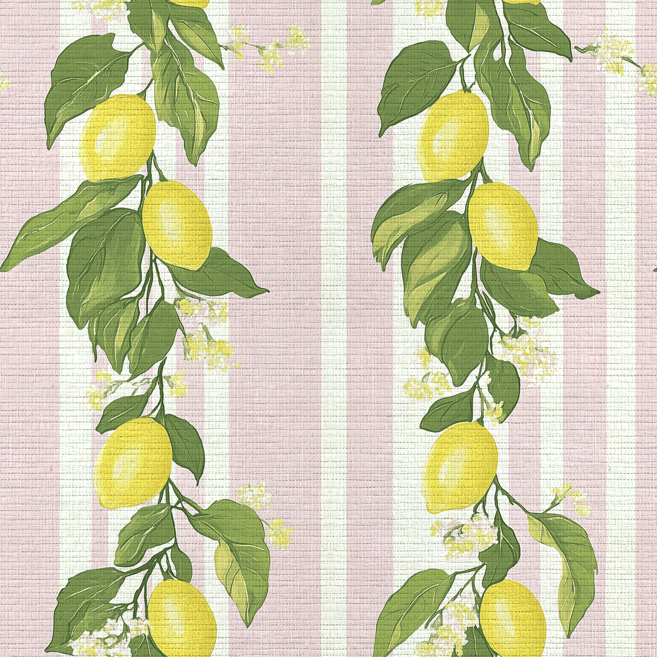 Sicily Stripes Faux Grasscloth Wallpaper - Lemon Park