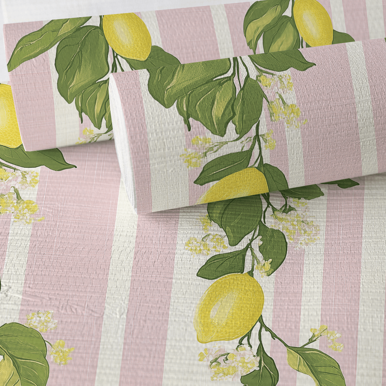 Sicily Stripes Faux Grasscloth Wallpaper - Lemon Park