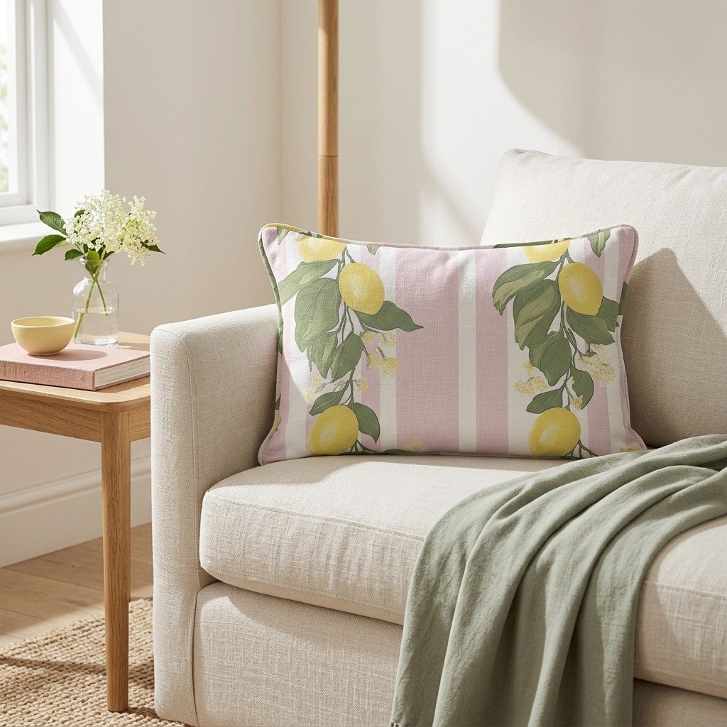 Sicily Stripes Throw Pillow - Lemon Park