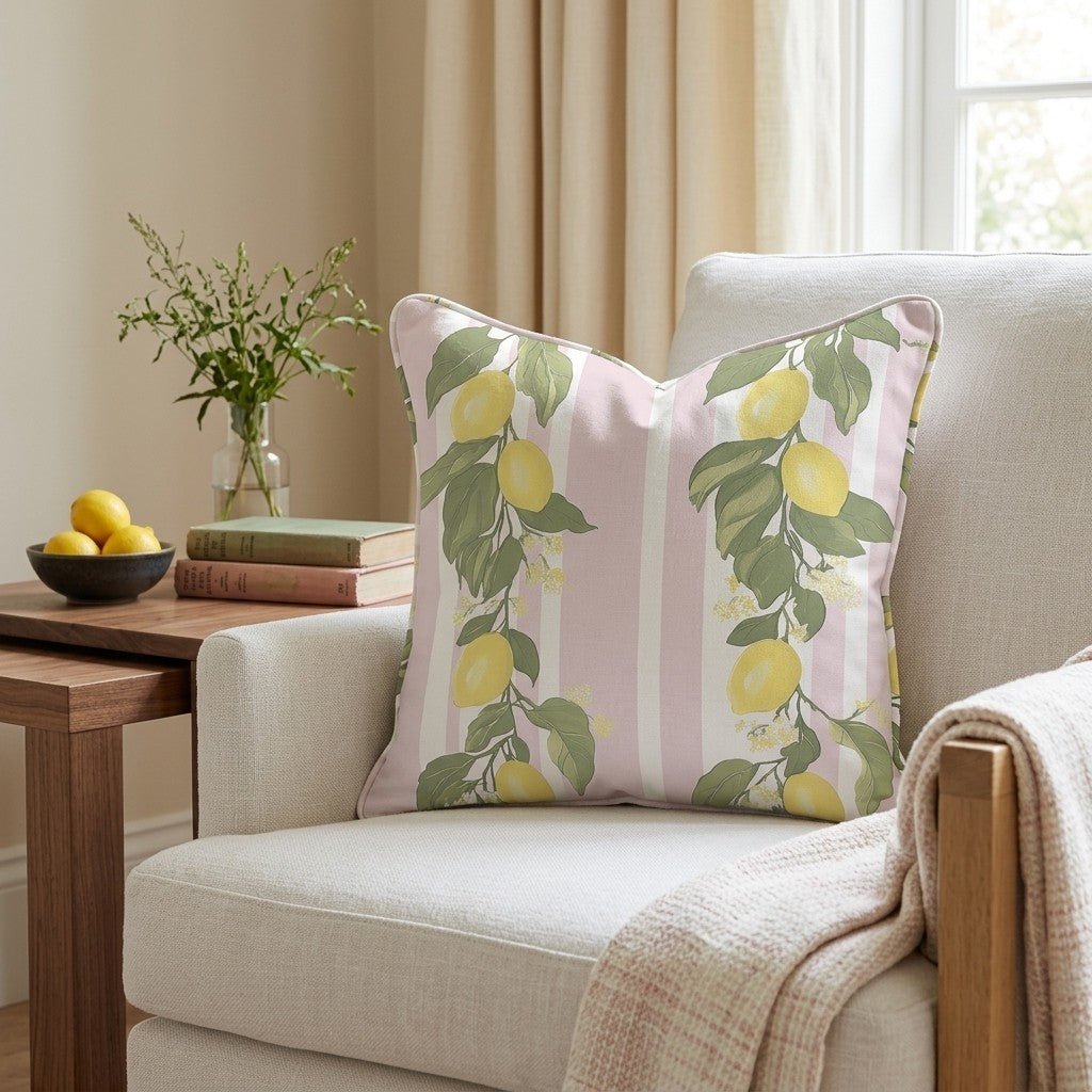Sicily Stripes Throw Pillow - Lemon Park