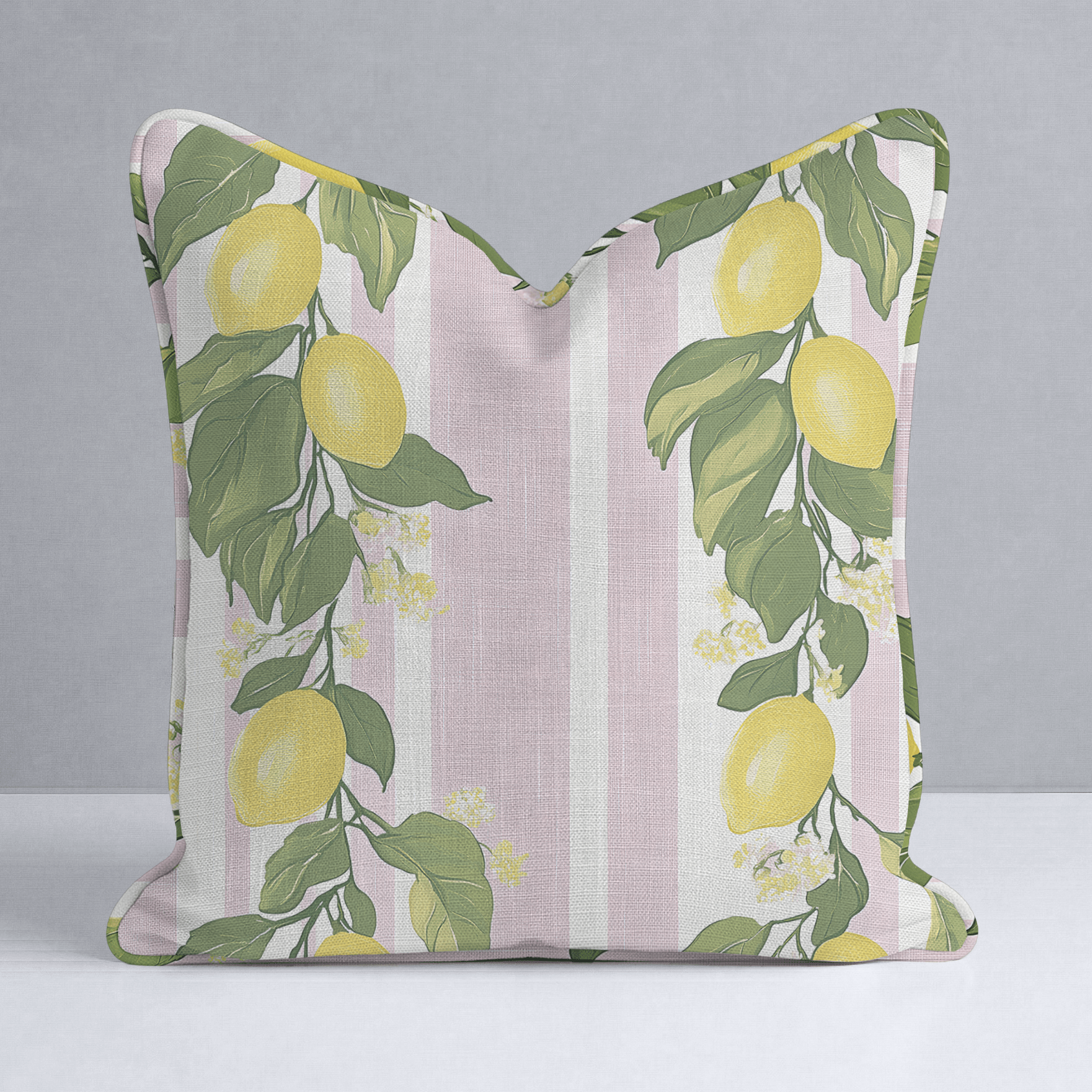 Sicily Stripes Throw Pillow - Lemon Park
