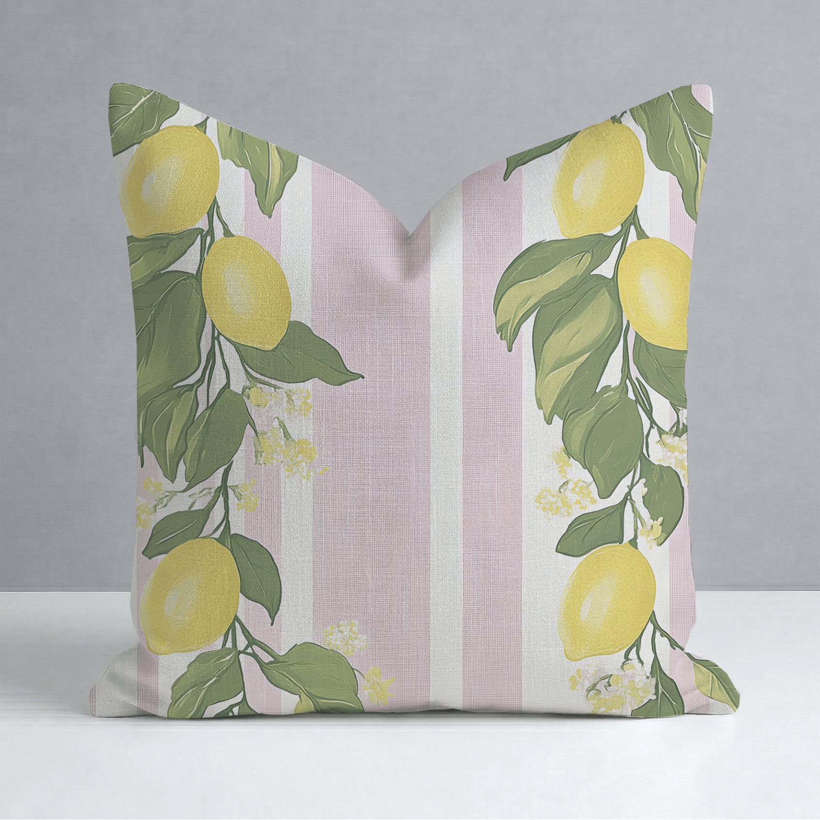 Sicily Stripes Throw Pillow - Lemon Park