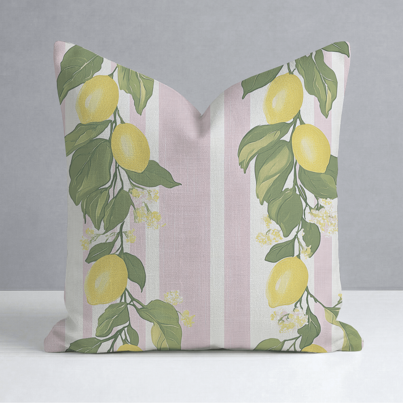 Sicily Stripes Throw Pillow - Lemon Park