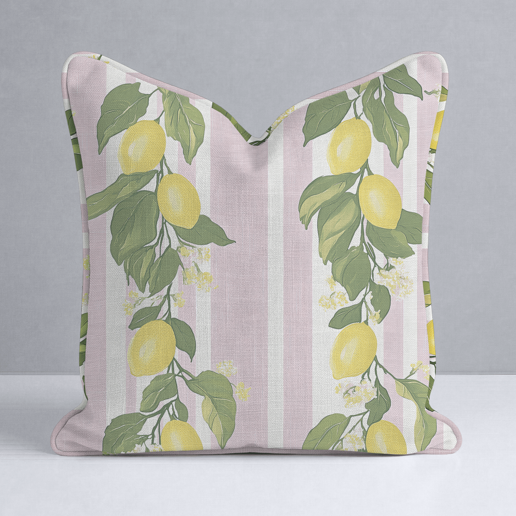 Sicily Stripes Throw Pillow - Lemon Park