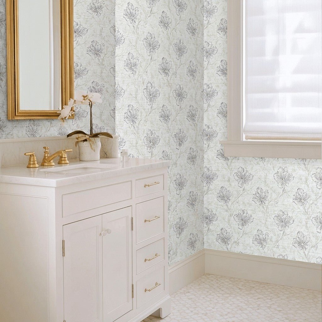 Silver Lining Faux Grasscloth Wallpaper - Lemon Park