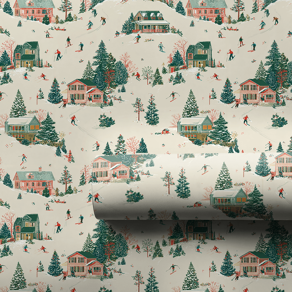 Ski Lodge Christmas - Wrapping Paper - Lemon Park