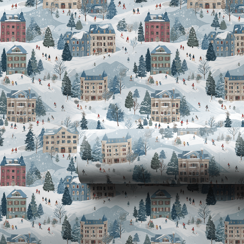 Ski Town - Wrapping Paper - Lemon Park