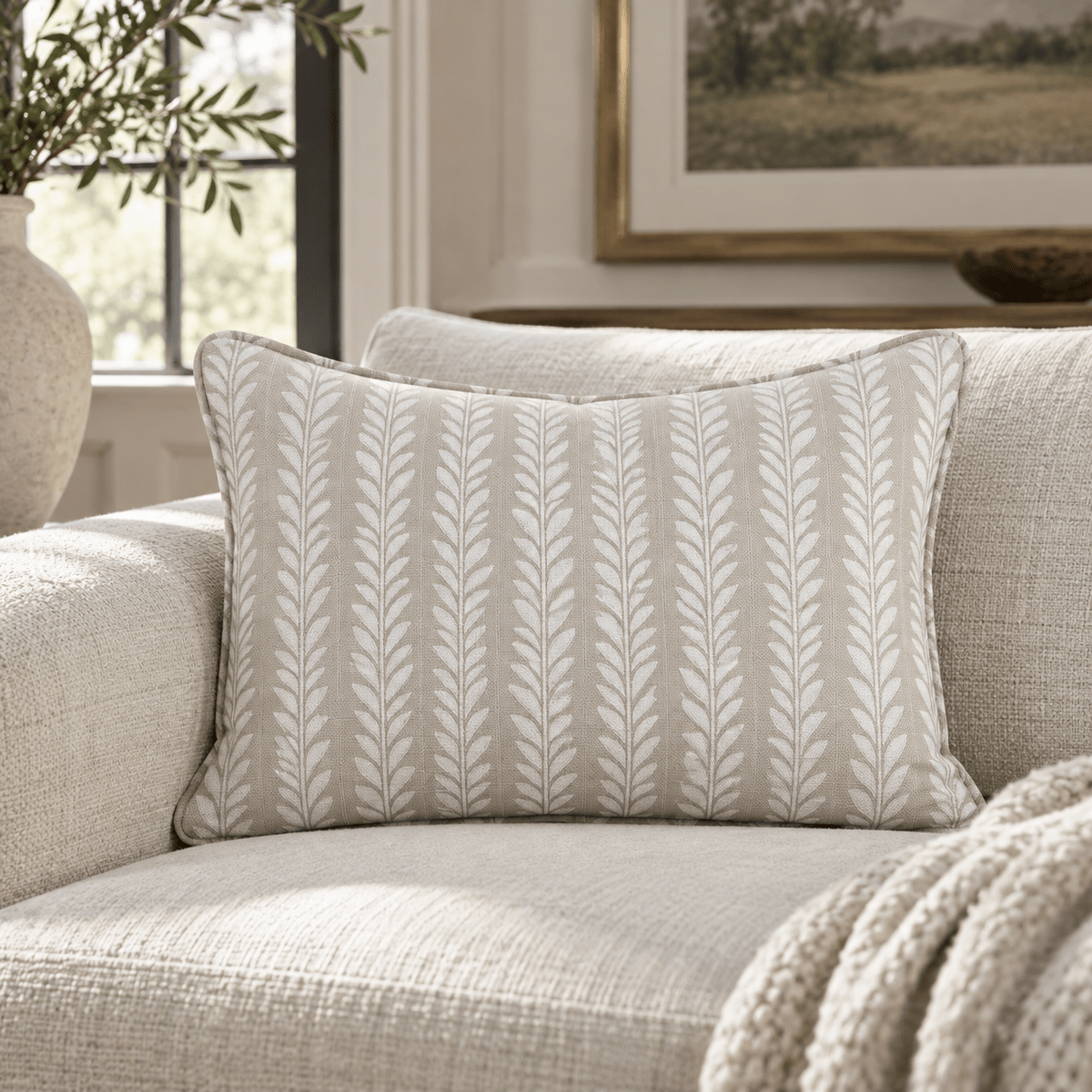 Skinny Sprig Throw Pillow - Lemon Park