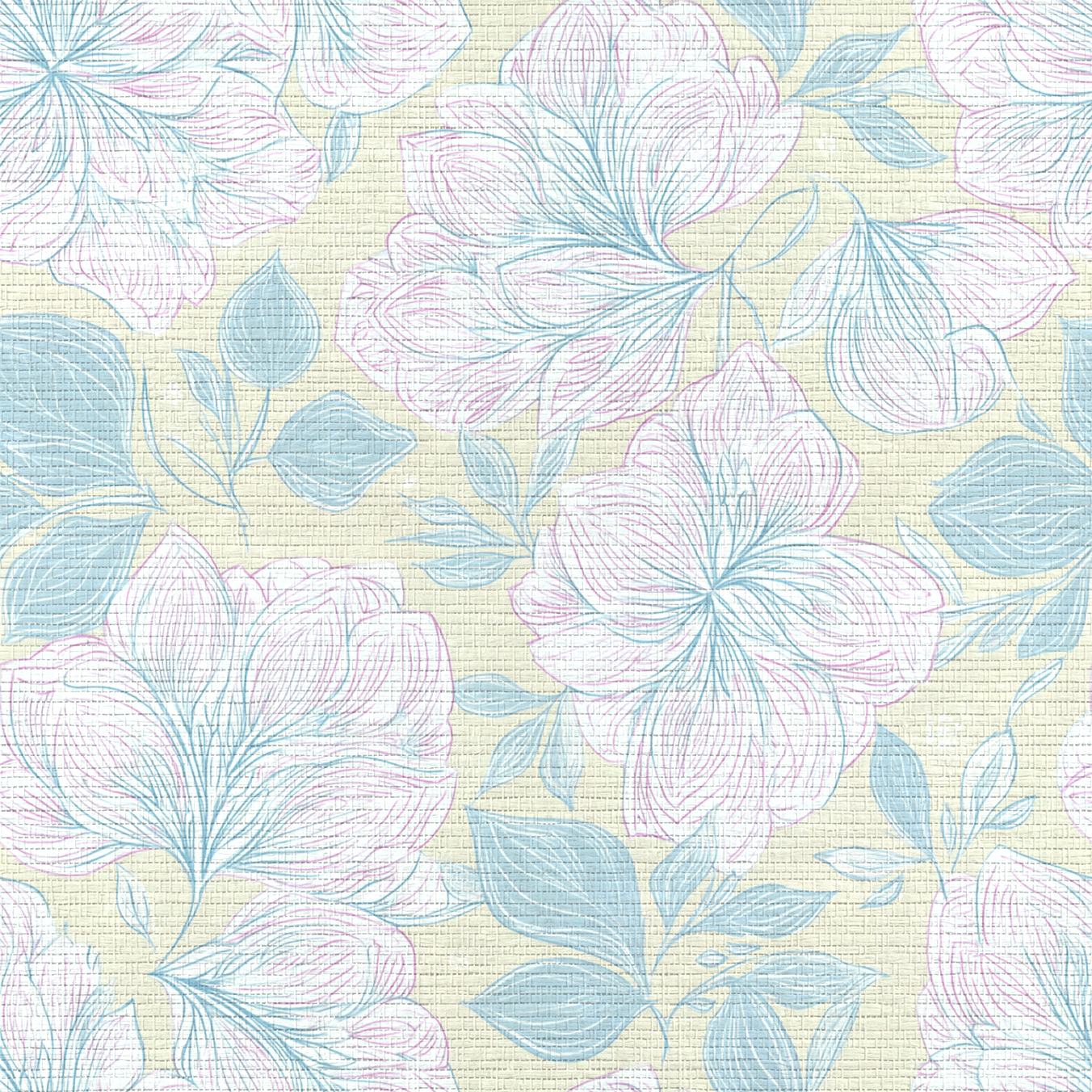 Skipping Through Flowers Faux Grasscloth Wallpaper - Lemon Park