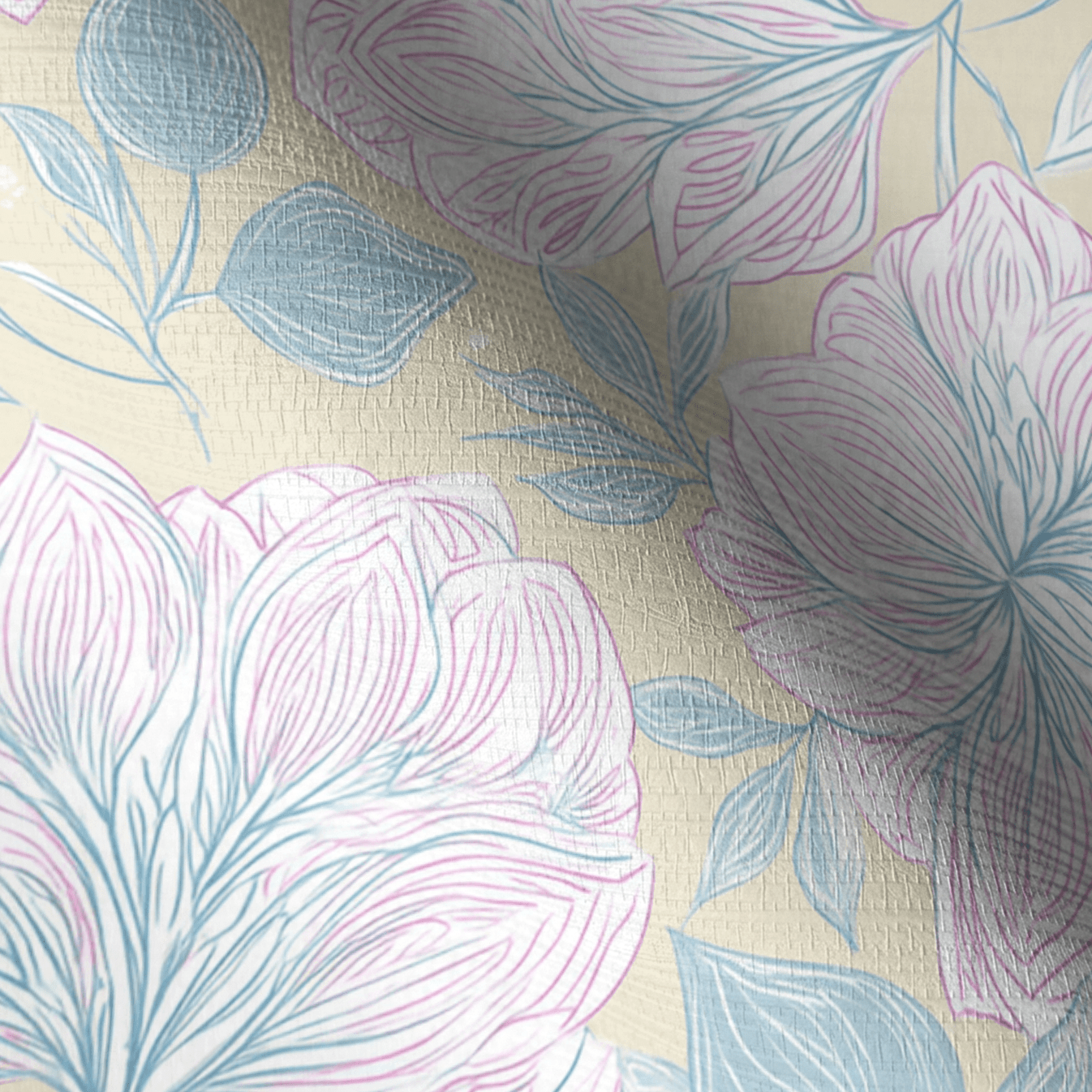 Skipping Through Flowers Faux Grasscloth Wallpaper - Lemon Park