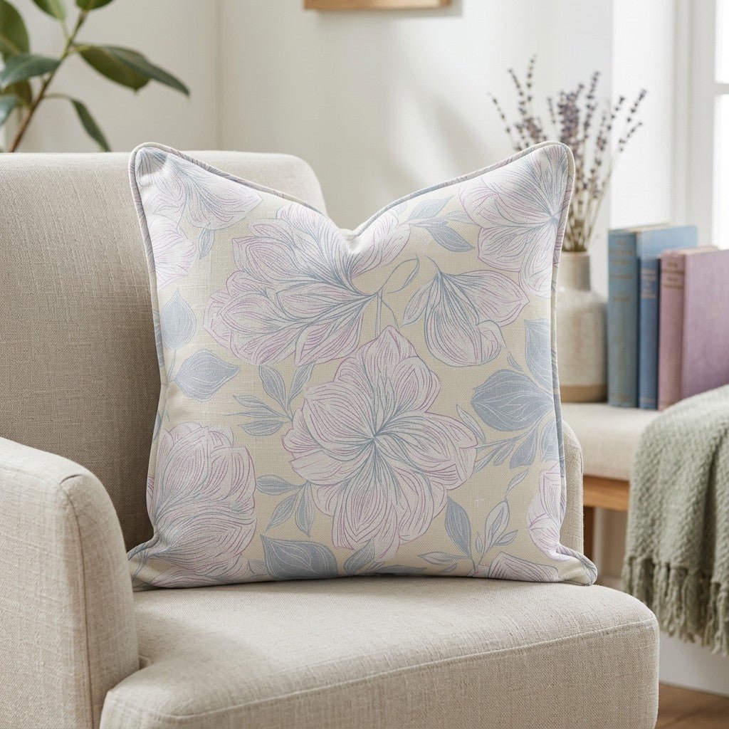 Skipping Through Flowers Throw Pillow - Lemon Park