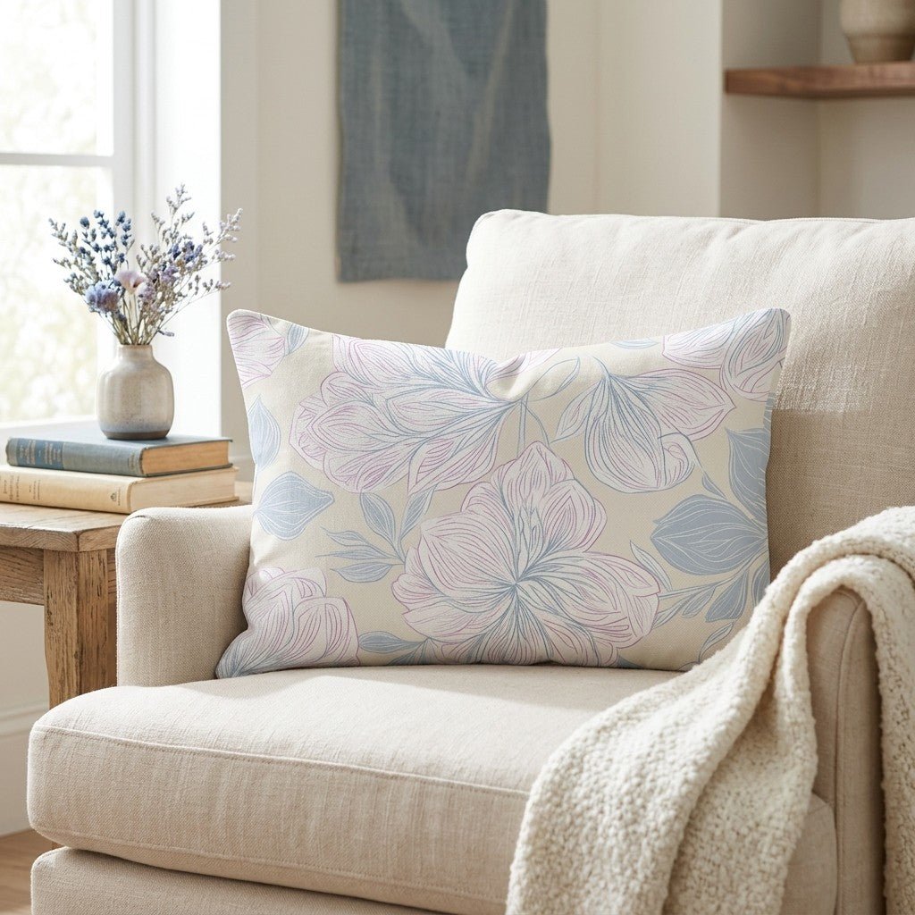 Skipping Through Flowers Throw Pillow - Lemon Park