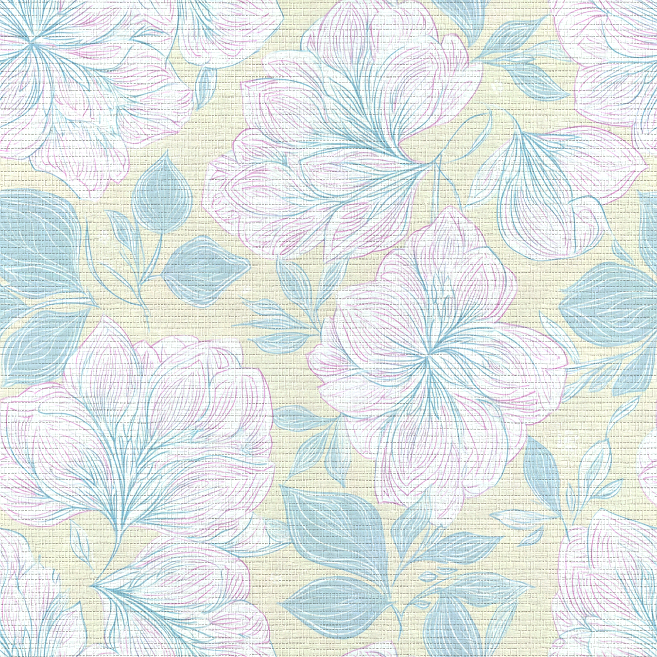 Skipping Through Flowers Faux Grasscloth Wallpaper