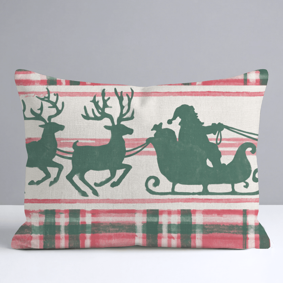 Sleigh Bells Plaid Throw Pillow - Lemon Park