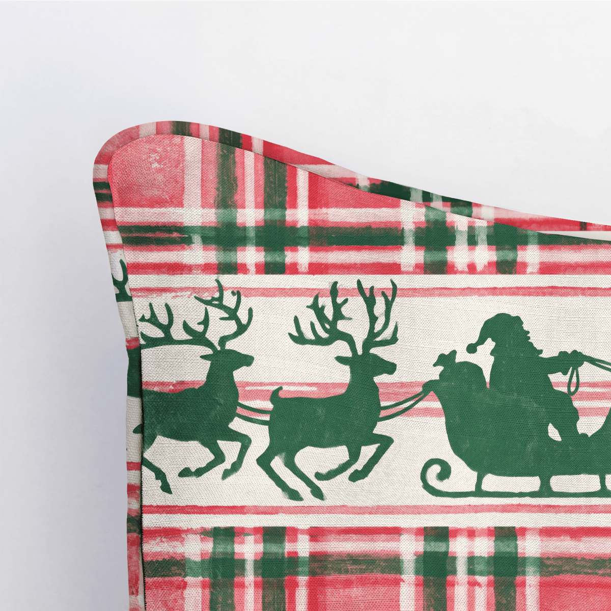 Sleigh Bells Plaid Throw Pillow - Lemon Park