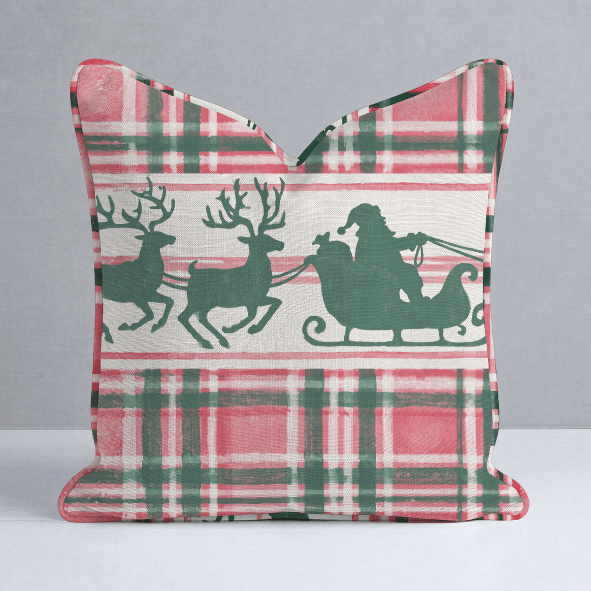 Sleigh Bells Plaid Throw Pillow - Lemon Park