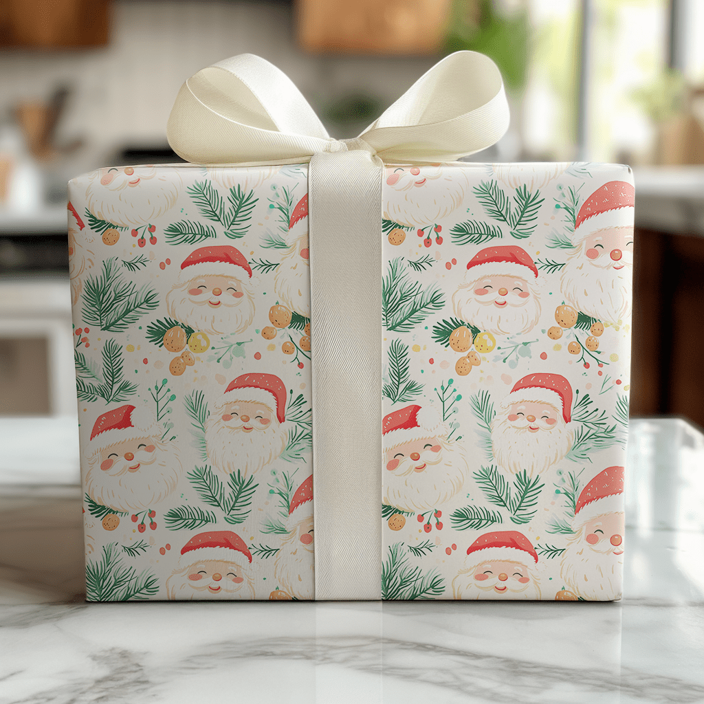 Smiley Santa - Wrapping Paper - Lemon Park