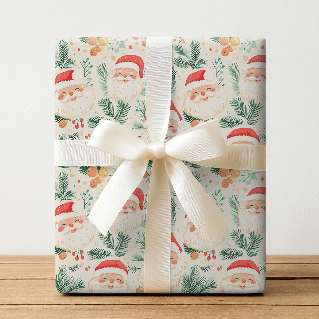 Smiley Santa - Wrapping Paper - Lemon Park