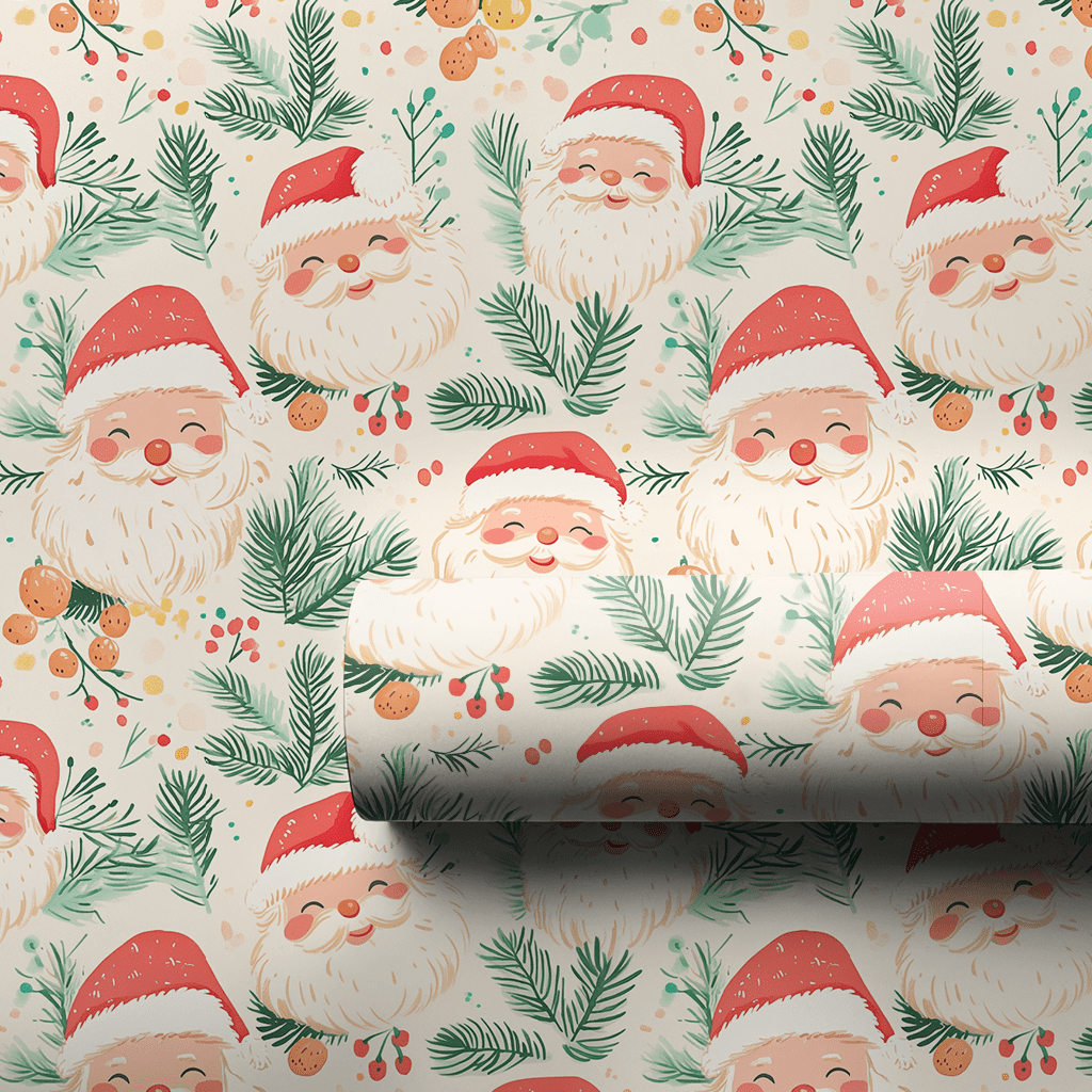 Smiley Santa - Wrapping Paper - Lemon Park