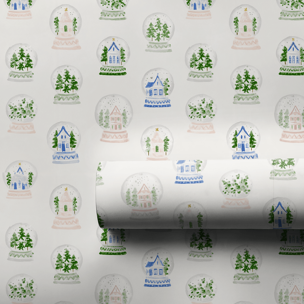 Snow Globe Street - Wrapping Paper - Lemon Park