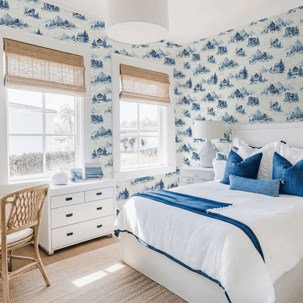 Snowmass Faux Grasscloth Wallpaper - Lemon Park