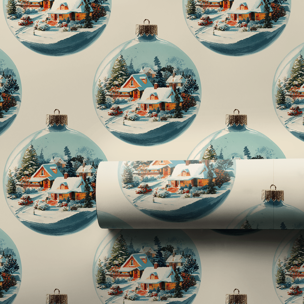 Snowy Hearth Ornament - Wrapping Paper - Lemon Park