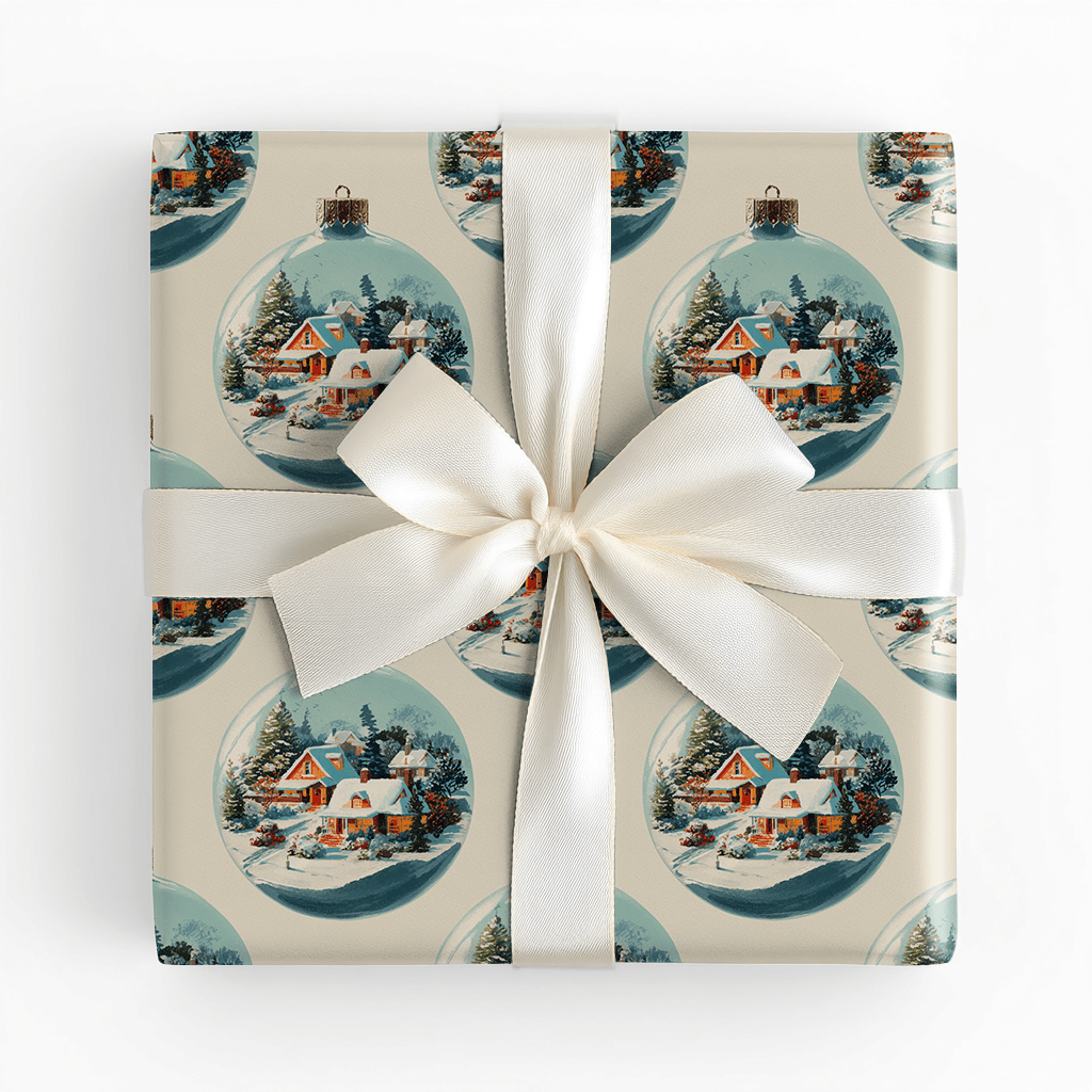 Snowy Hearth Ornament - Wrapping Paper - Lemon Park
