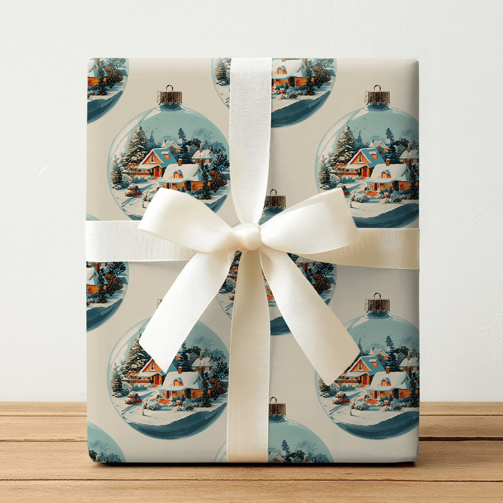 Snowy Hearth Ornament - Wrapping Paper - Lemon Park