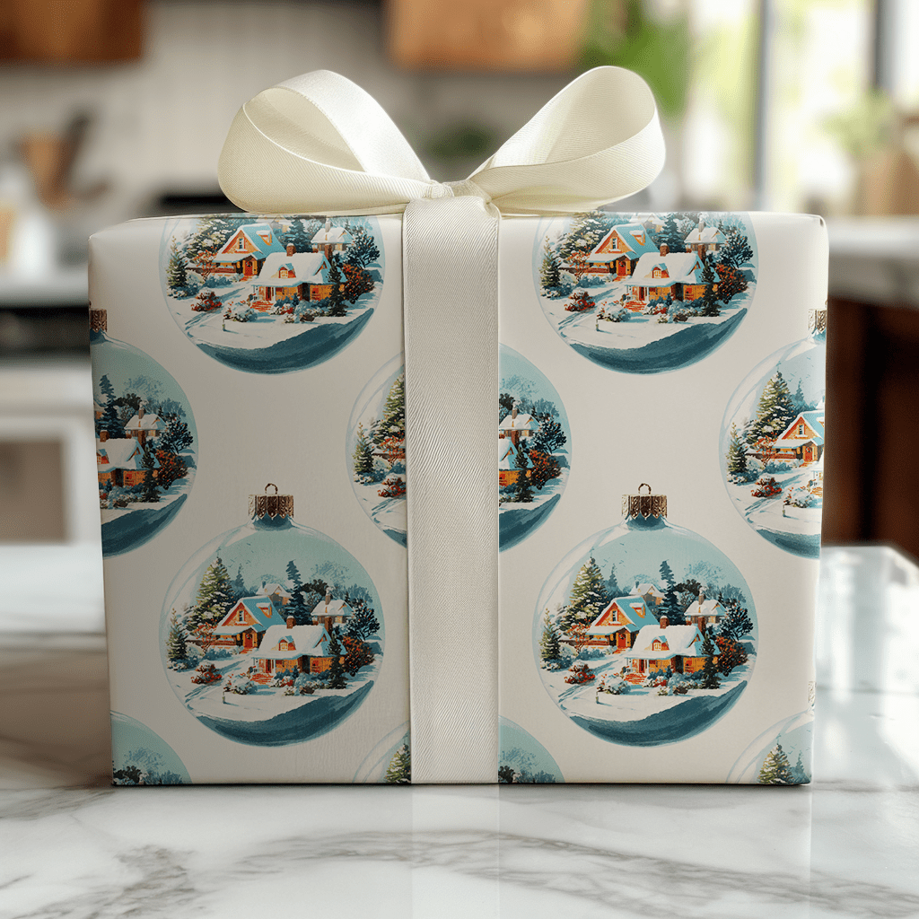 Snowy Hearth Ornament - Wrapping Paper - Lemon Park