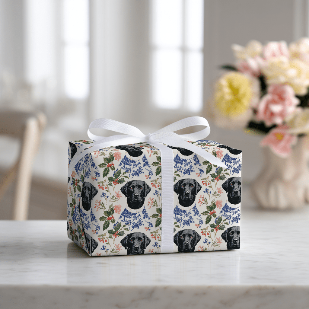 Snowy Lab Christmas - Wrapping Paper - Lemon Park