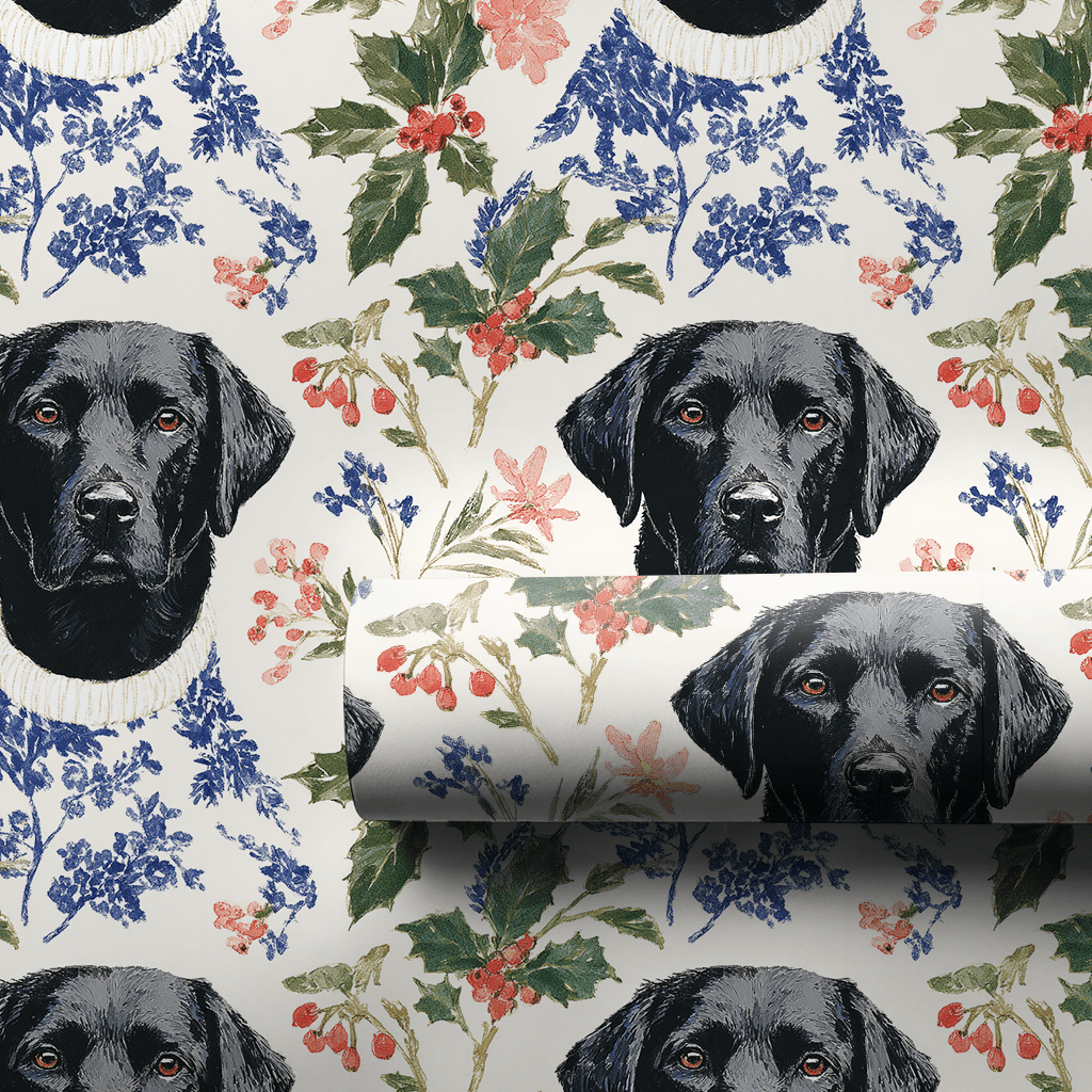 Snowy Lab Christmas - Wrapping Paper - Lemon Park