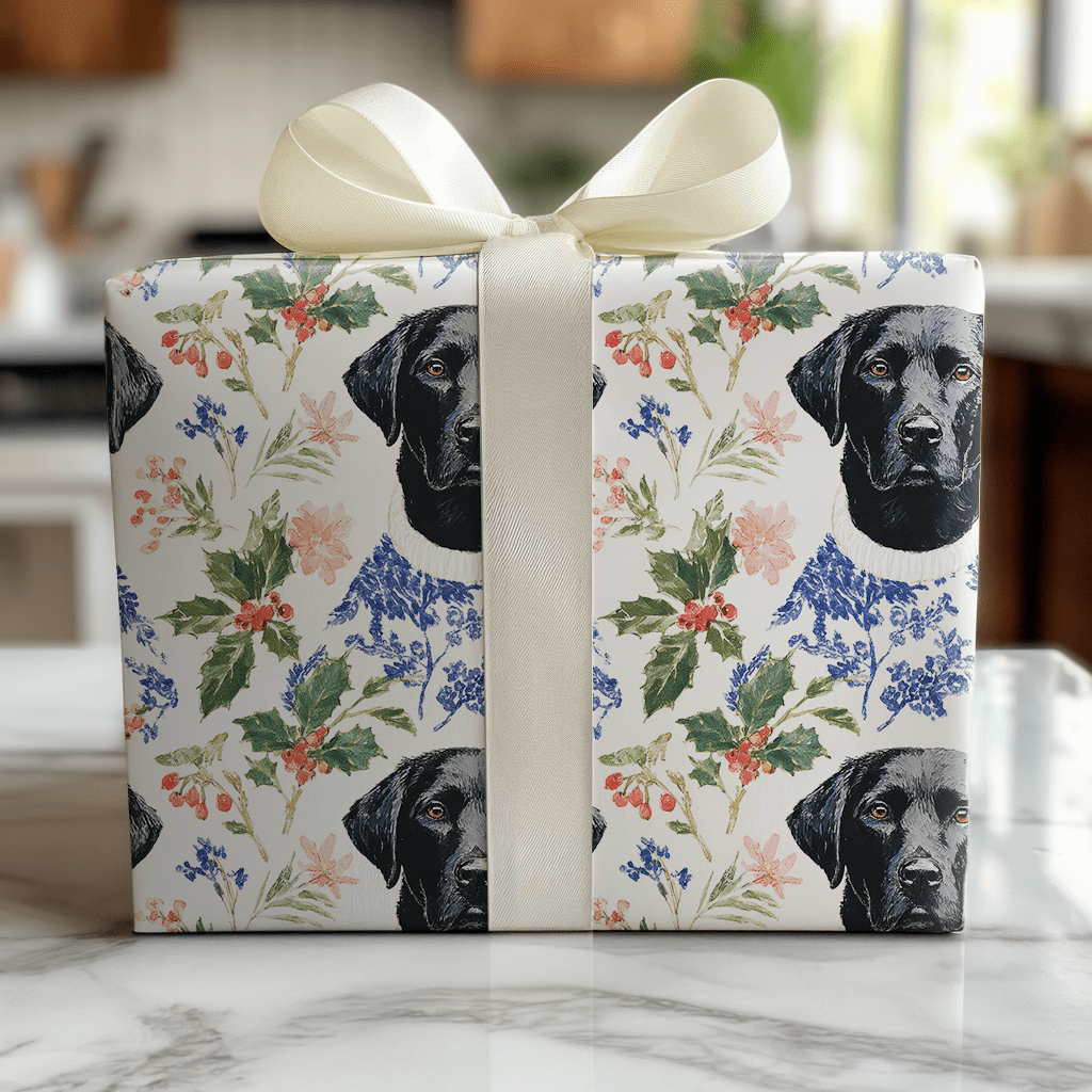Snowy Lab Christmas - Wrapping Paper - Lemon Park
