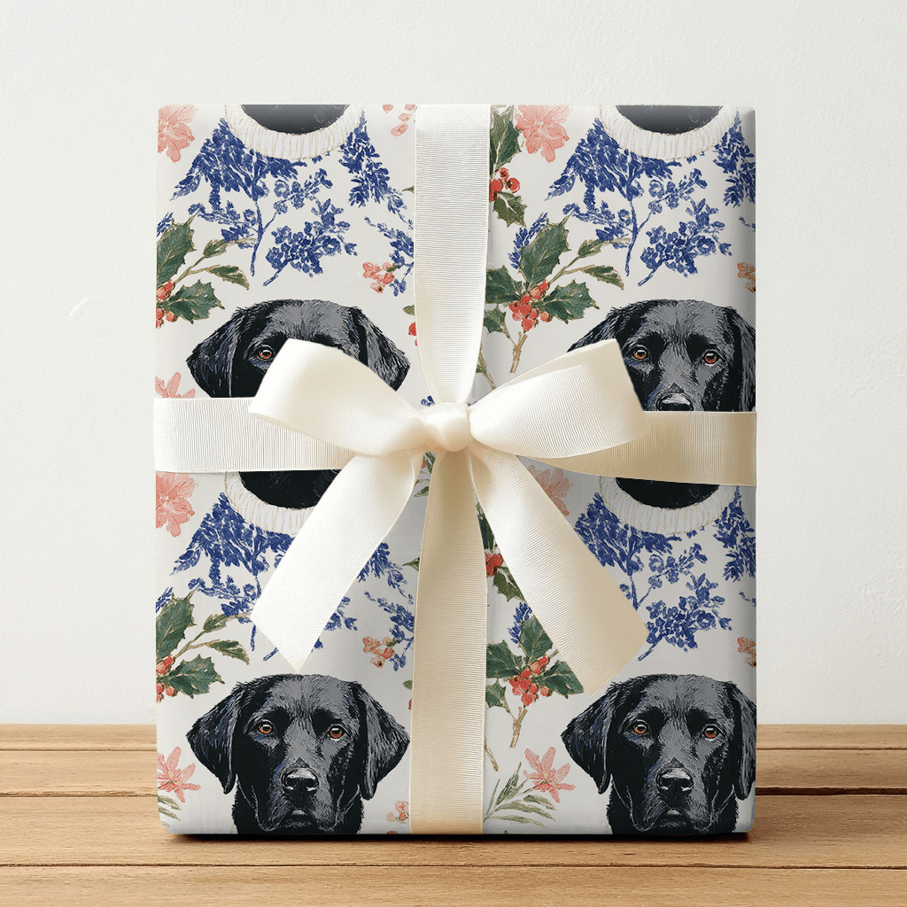 Snowy Lab Christmas - Wrapping Paper - Lemon Park