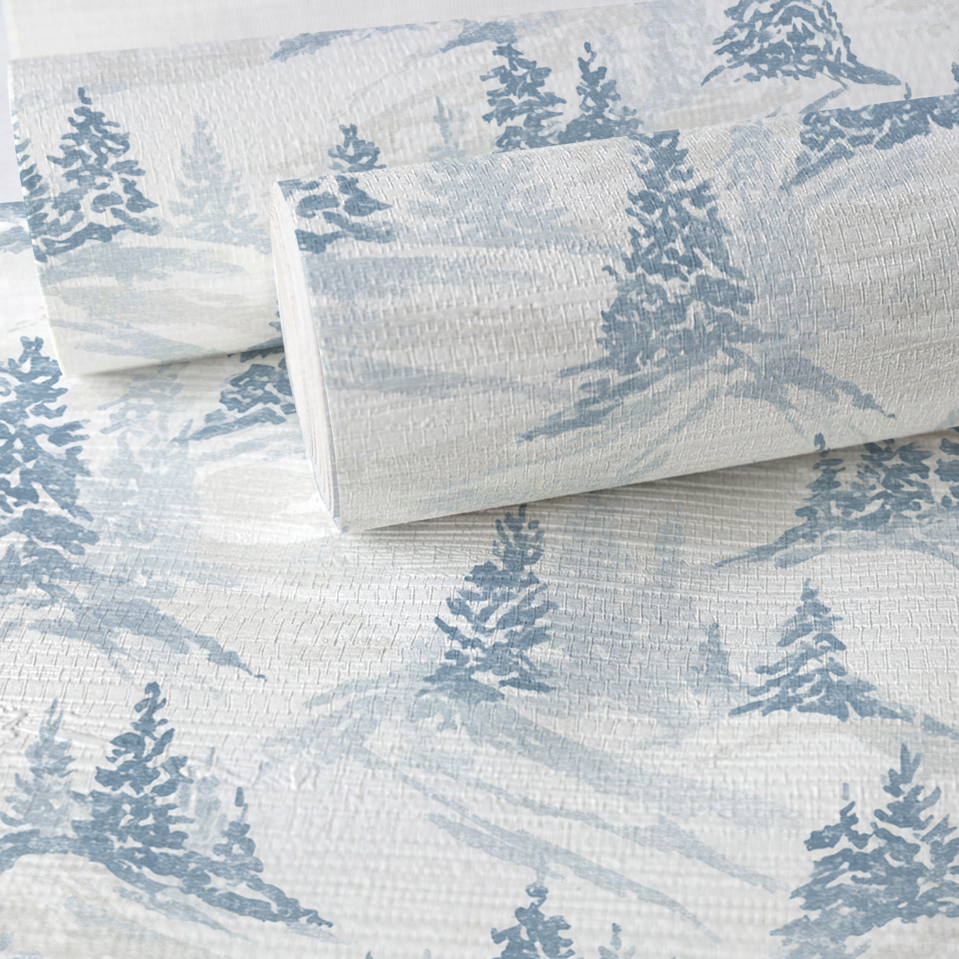 Snowy Slopes Faux Grasscloth Wallpaper