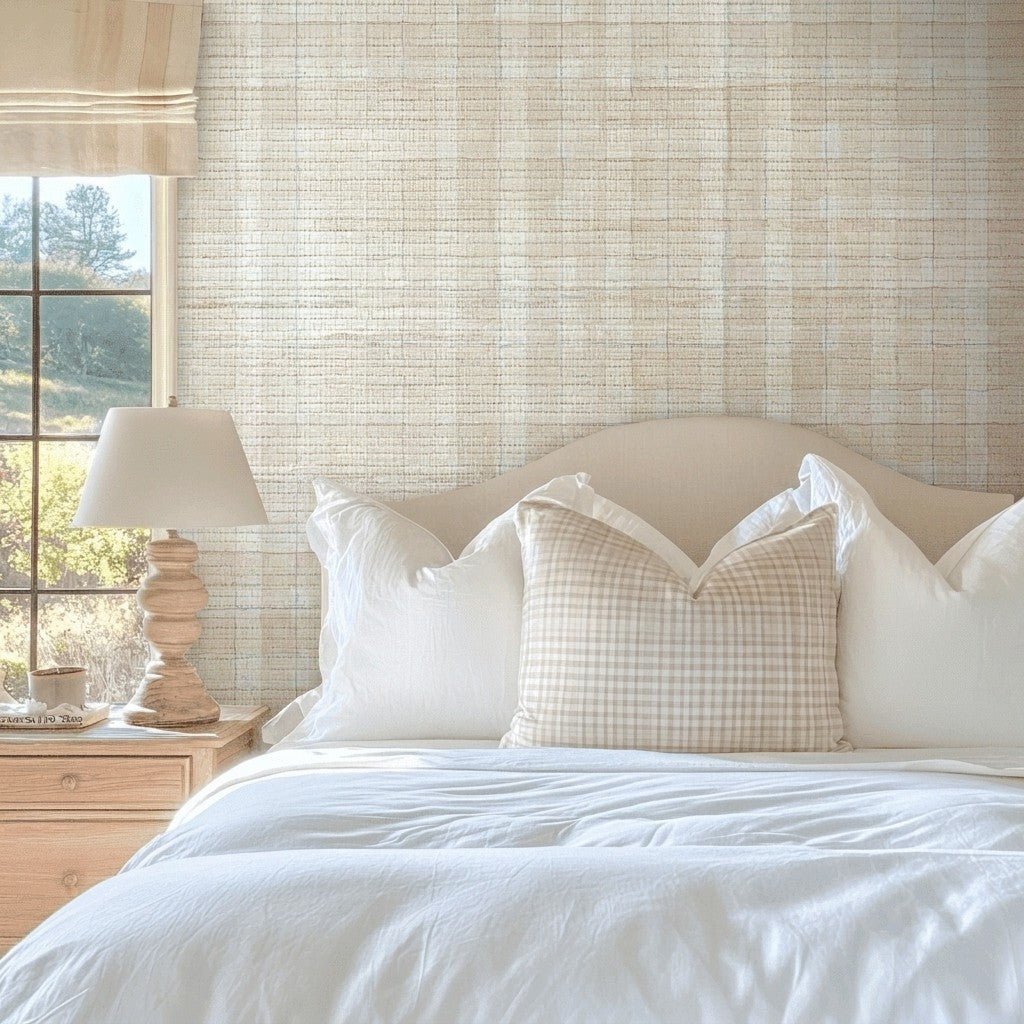 Sofie Faux Grasscloth Wallpaper - Lemon Park