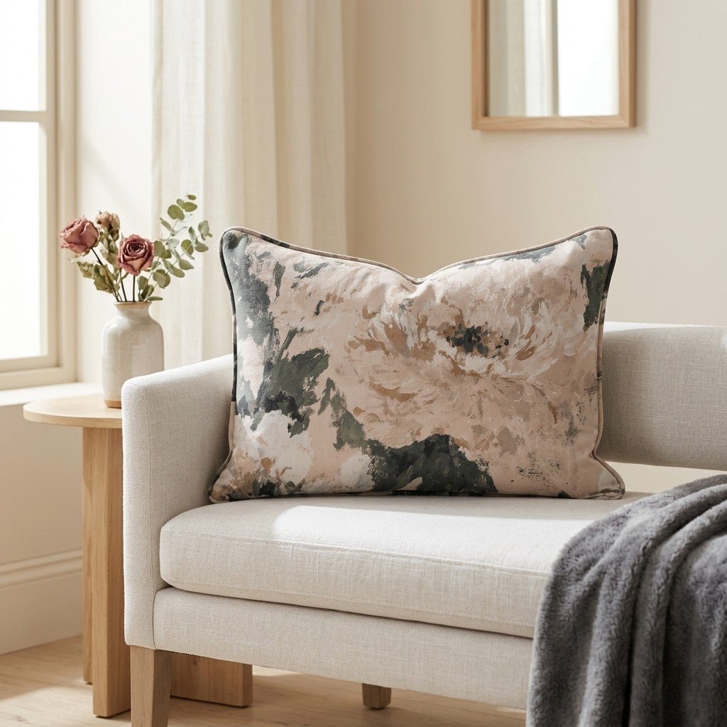 Soft Peony Throw Pillow - Lemon Park