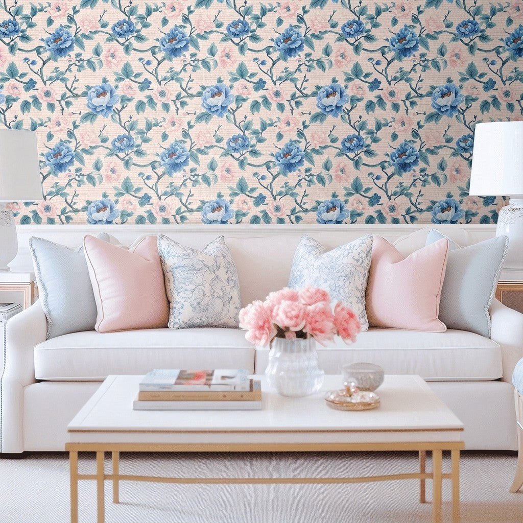 Softly Spoken Faux Grasscloth Wallpaper - Lemon Park