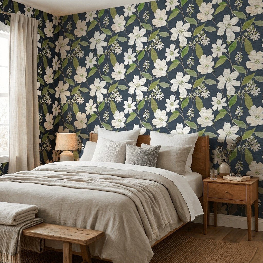 Sorrel Faux Grasscloth Wallpaper - Lemon Park