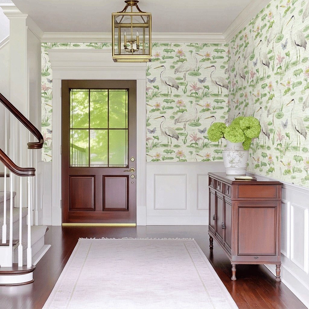 Southern Marsh Faux Grasscloth Wallpaper - Lemon Park