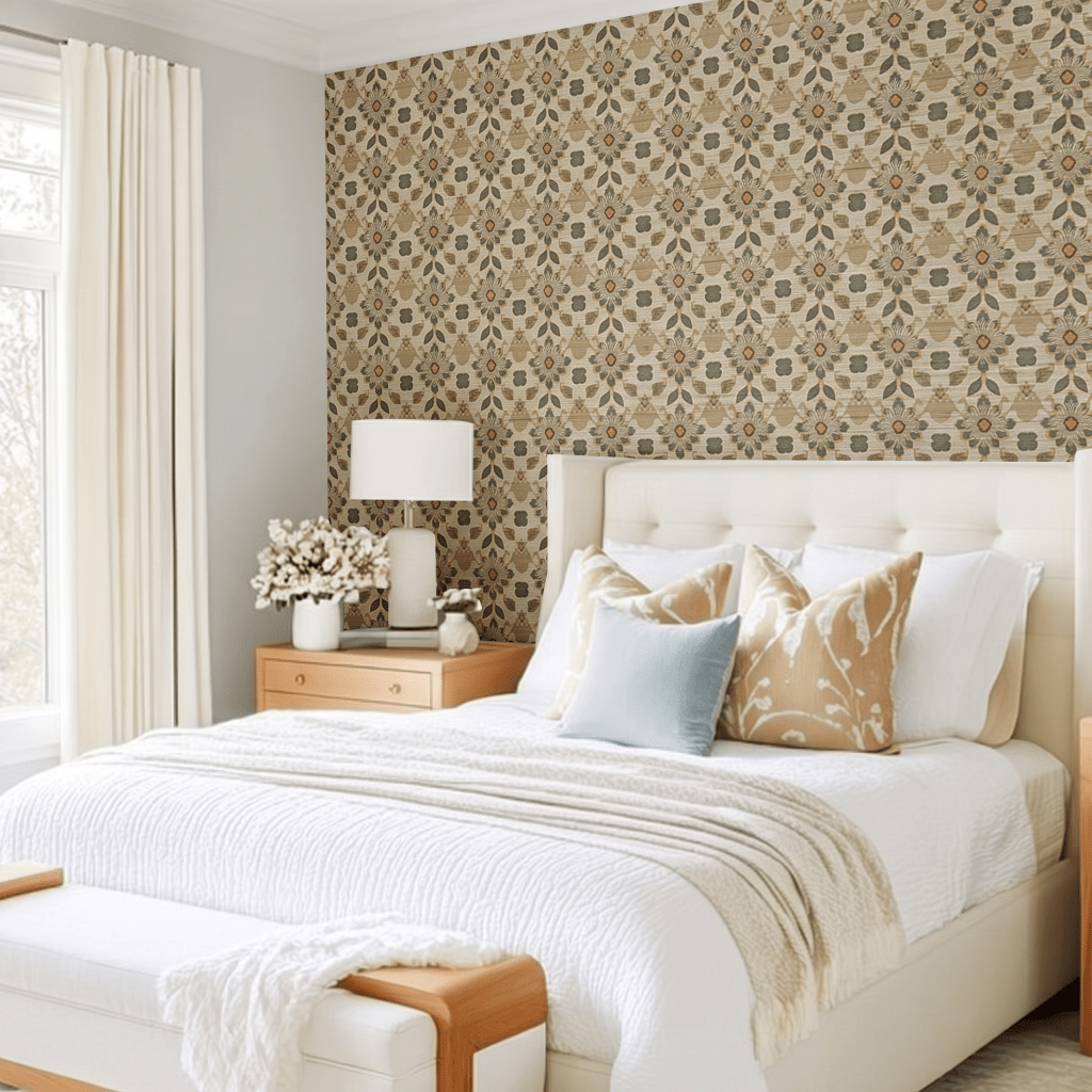 Spice Market Faux Grasscloth Wallpaper - Lemon Park