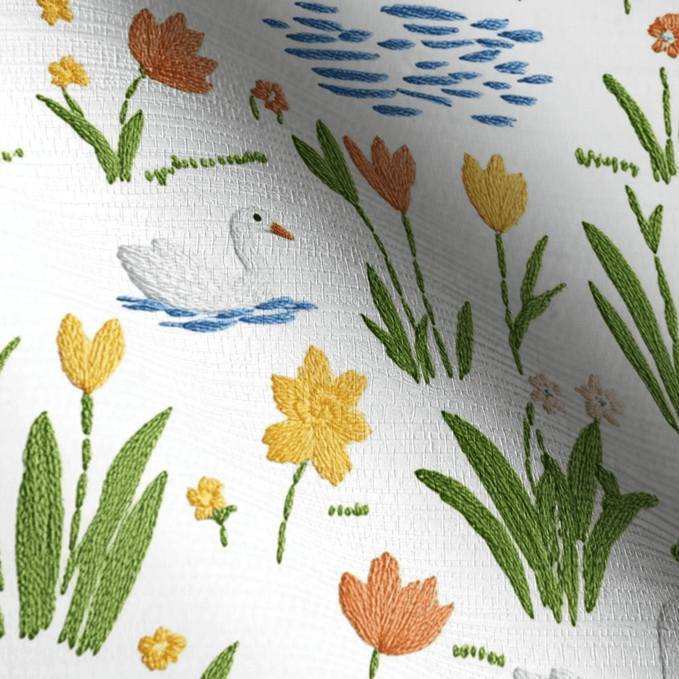 Spring Pond Faux Grasscloth Wallpaper - Lemon Park