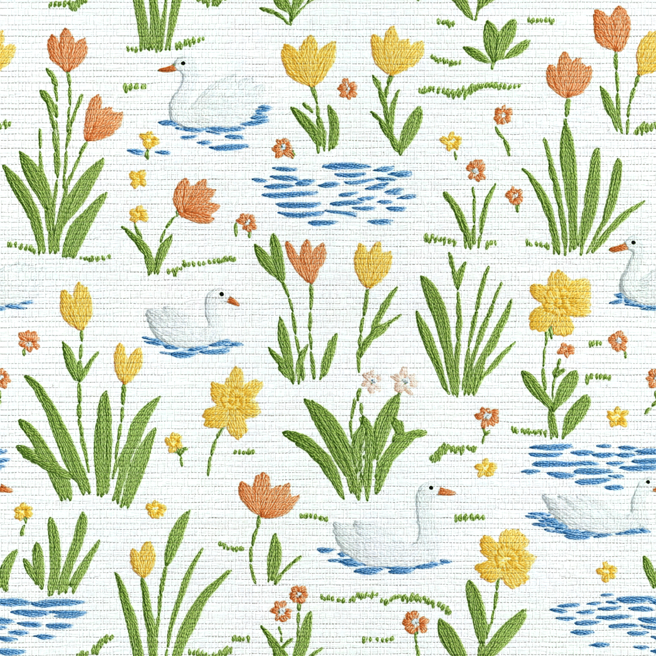 Spring Pond Faux Grasscloth Wallpaper