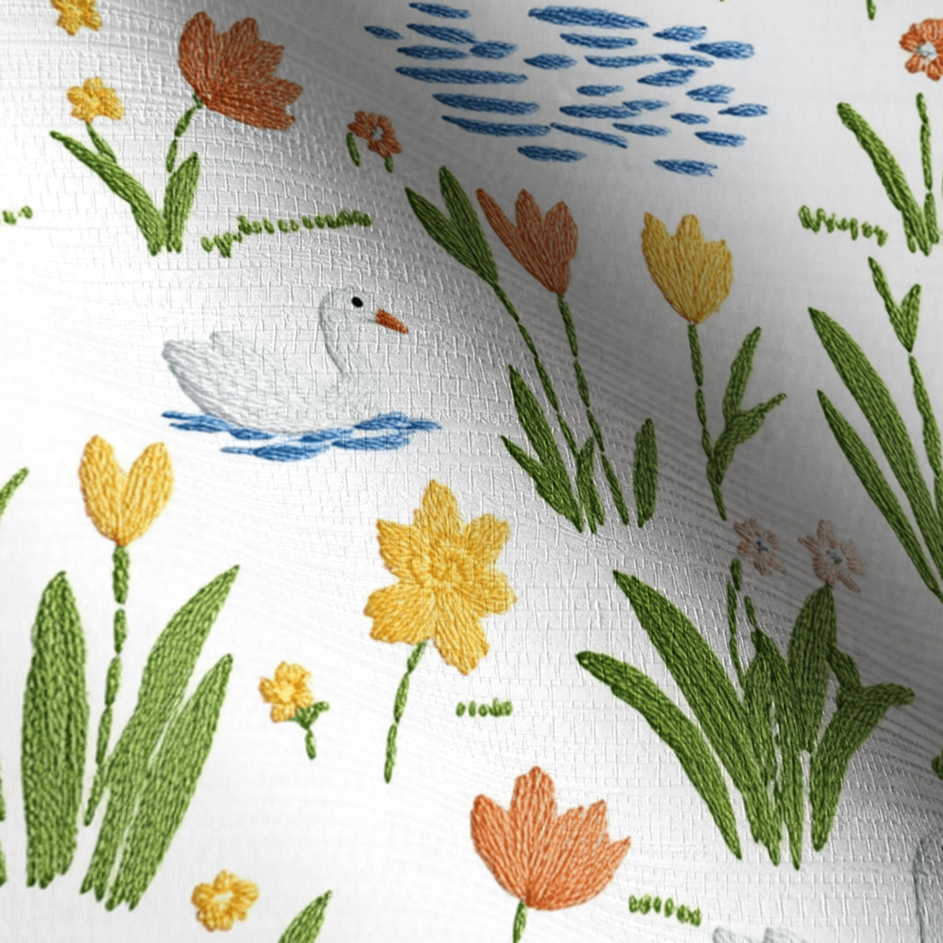Spring Pond Faux Grasscloth Wallpaper