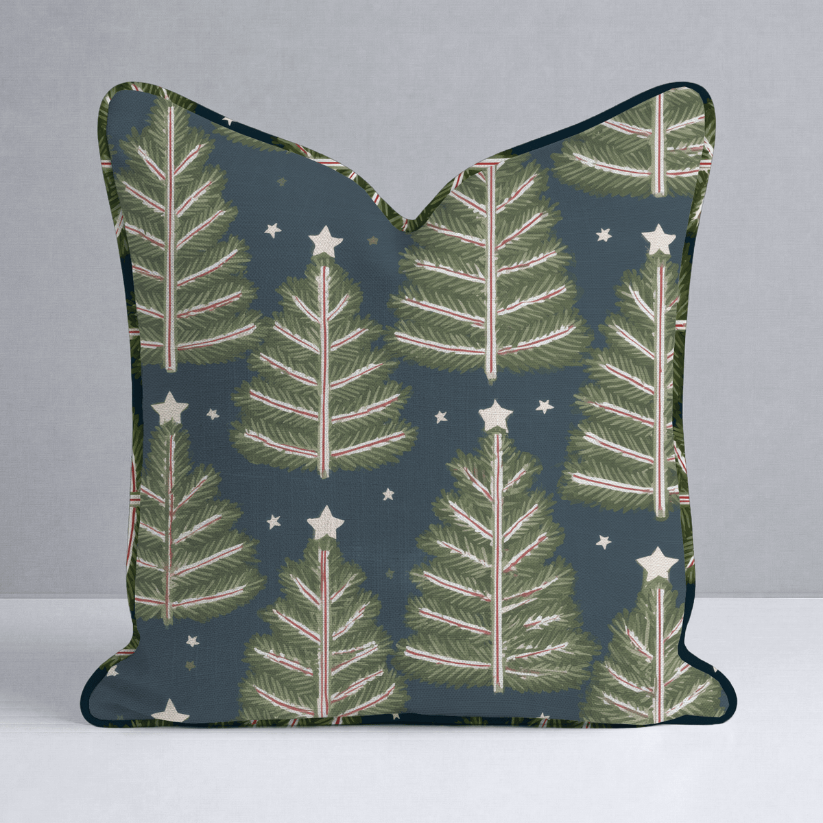 Starlit Peppermint Pines Throw Pillow - Lemon Park