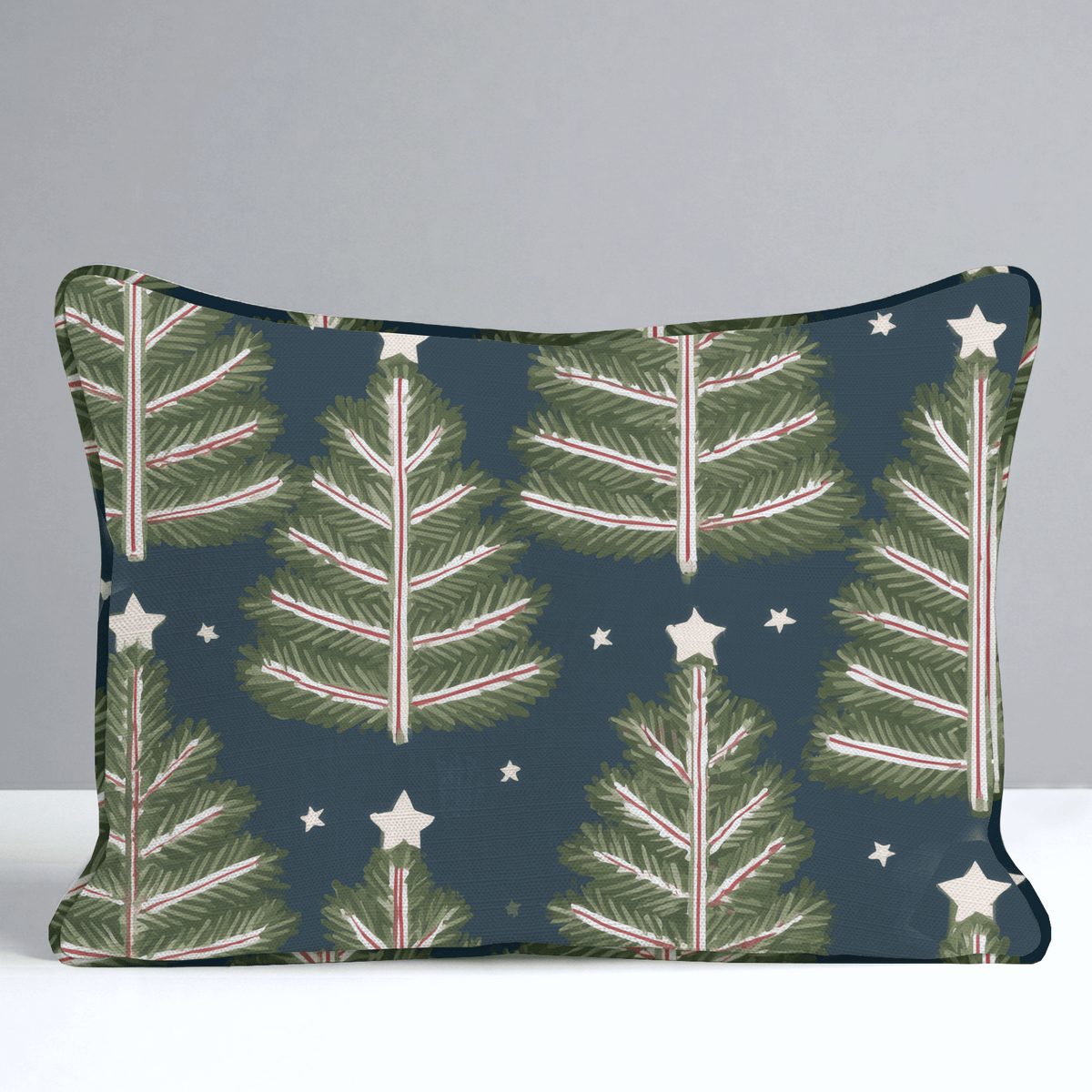 Starlit Peppermint Pines Throw Pillow - Lemon Park