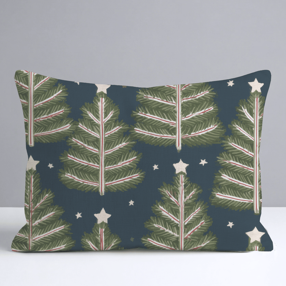 Starlit Peppermint Pines Throw Pillow - Lemon Park