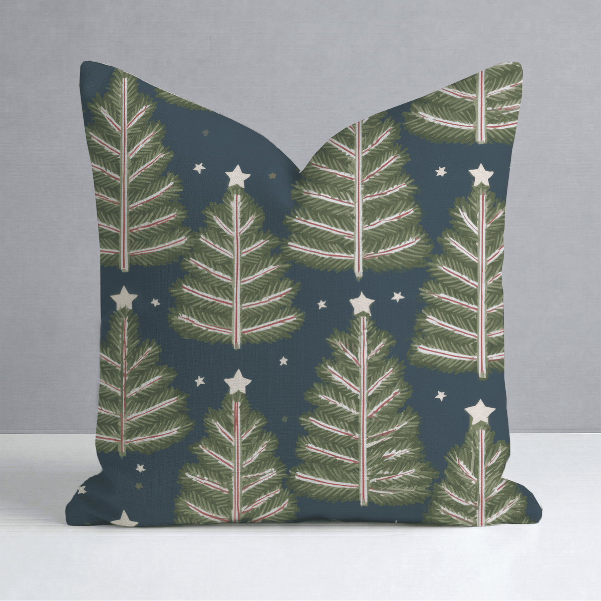 Starlit Peppermint Pines Throw Pillow - Lemon Park