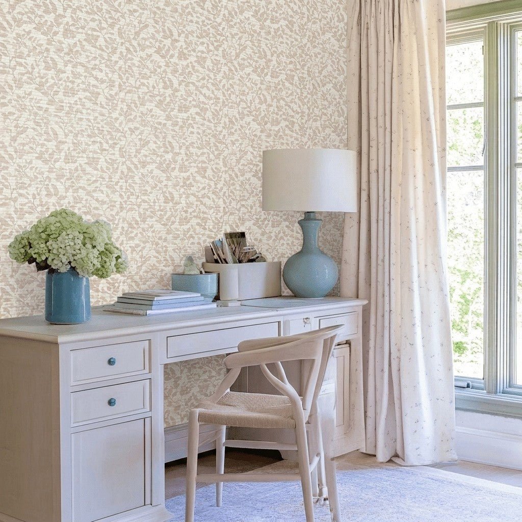 Still Sundays Faux Grasscloth Wallpaper - Lemon Park