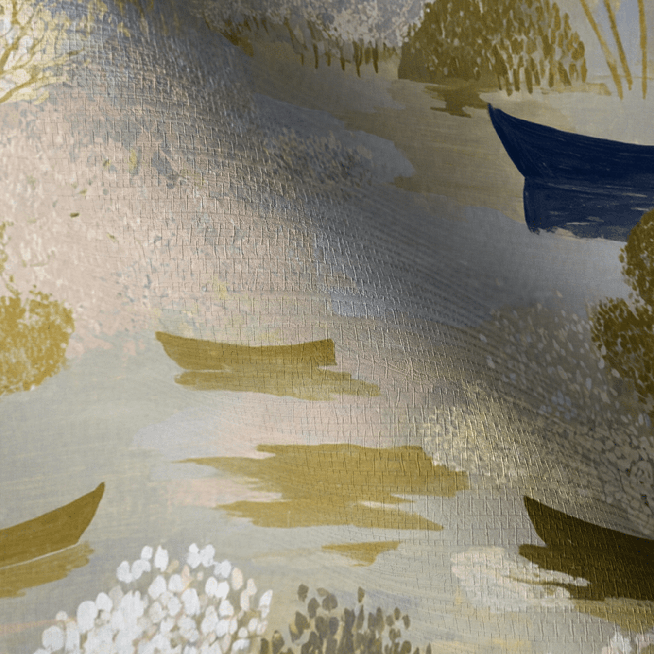 Still Water Faux Grasscloth Wallpaper - Lemon Park